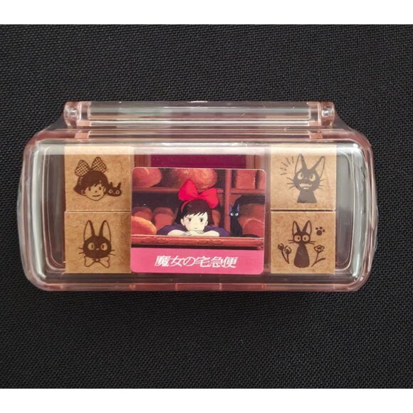 Studio Ghibli Park Japan Kikis Delivery Service Mini Rubber Stamp Set + Ink Pad - Picture 2 of 8